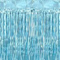 Light Blue Foil Door Curtain - Party Photo Backdrop - Blue Fringe Curtain - Narwhal Party decorations - Under The Sea