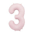Light Pink Number 3 Balloon 86cm / 34" - Large Pastel Pink Foil Mylar Digit - 3rd Birthday Decor - 30th - Anniversary Party Supplies - Jolie Fete UK