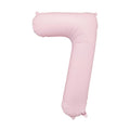 Light Pink Number 7 Balloon 86cm / 34" - Large Pastel Pink Foil Mylar Digit - 7th Birthday Decor - 70th - Anniversary Party Supplies - Jolie Fete UK