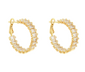 Linked Crystal Bar Hoops