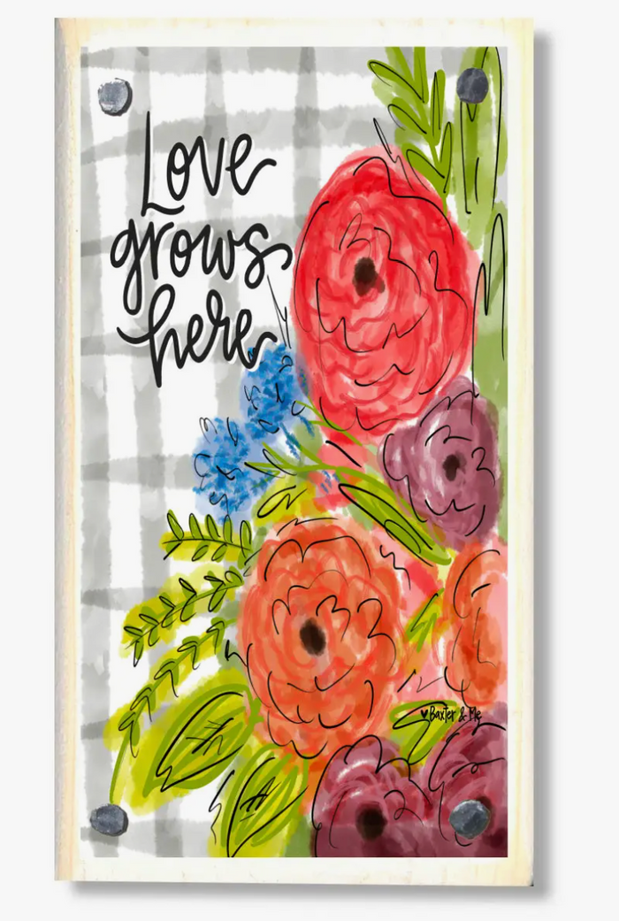Love Grows Here Happy Block
