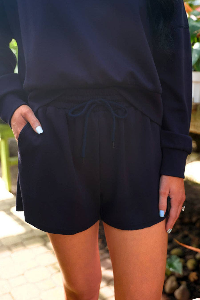 Luna Luxe Pullover Set: Navy