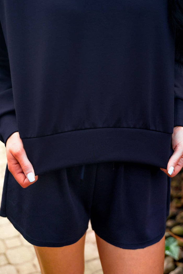 Luna Luxe Pullover Set: Navy