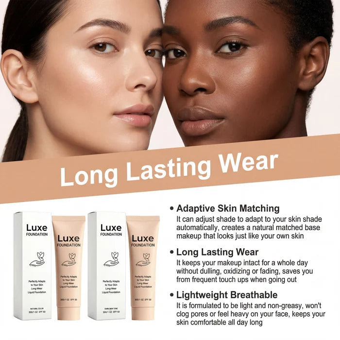 LUXE SPF 50 Colour-Changing Foundation | Self-Adjusting Skin Tone | 30g