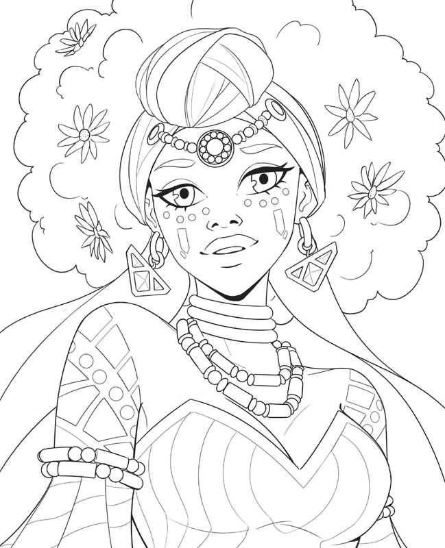 Magical Girl's Self-Care Coloring Book by Jacque Aye
