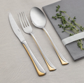 MAKASI GOLD+SANDBLAST - 89 PIECE - 12 PERSON - BOXED CUTLERY SET