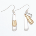 Matte Silver Gold Dangle Earrings