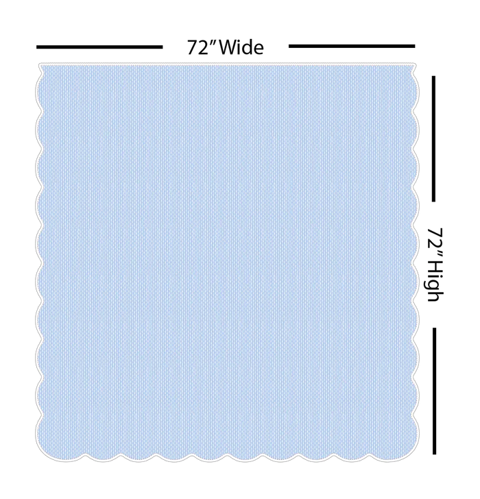 Maximo Barely Blue | Scalloped Shower Curtain | Made in the USA