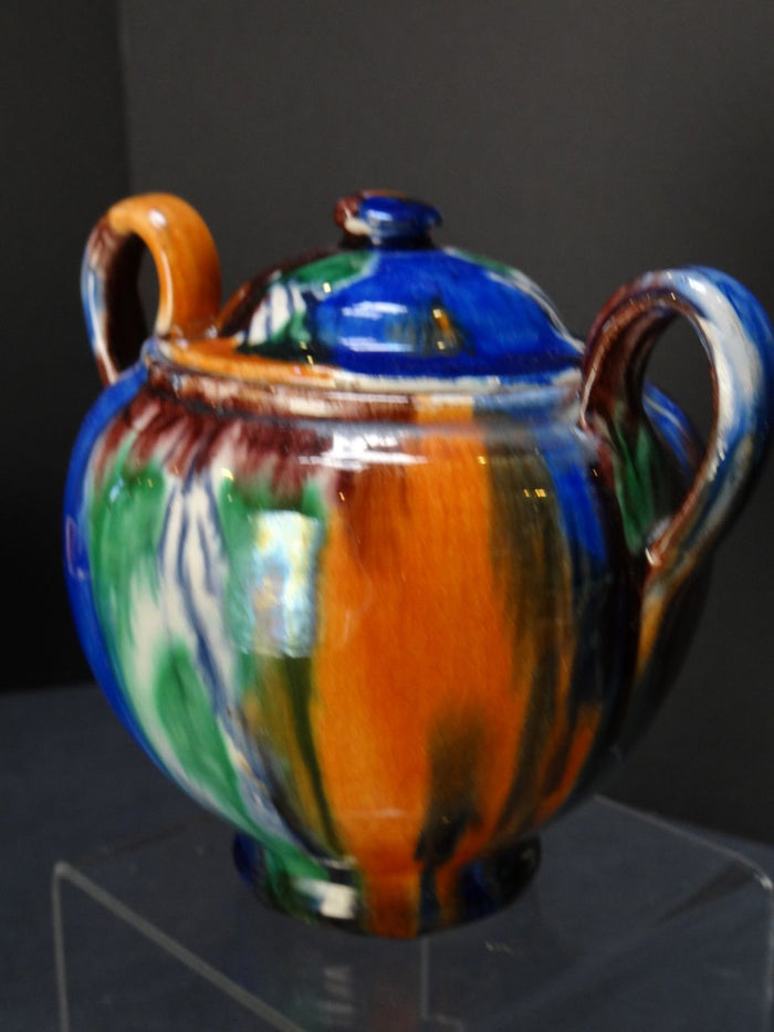 Mexican Dripwear Oaxacan Double Handled Lidded Sugar Bowl