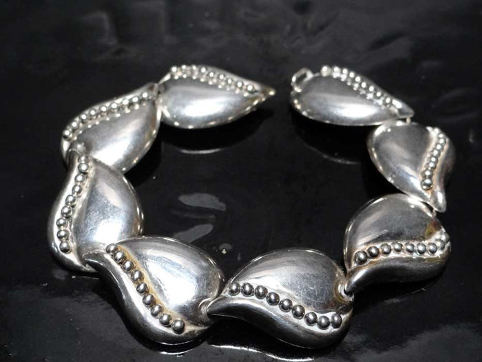 Mexican Hollow Core Heart Shape Leaf Bracelet