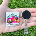 Mountains Interchangeable Badge Button with Reel Option