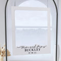 Mr & Mrs Wedding Photo Booth Frame - Black And White Monochrome Picture Frame - Customise With Your Name And Date - Minimalist Wedding - Jolie Fete UK