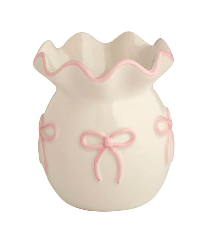 MT Dainty Bow Ruffle Bud Vase