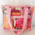 MT Pink City Large Quilted Tote Bag