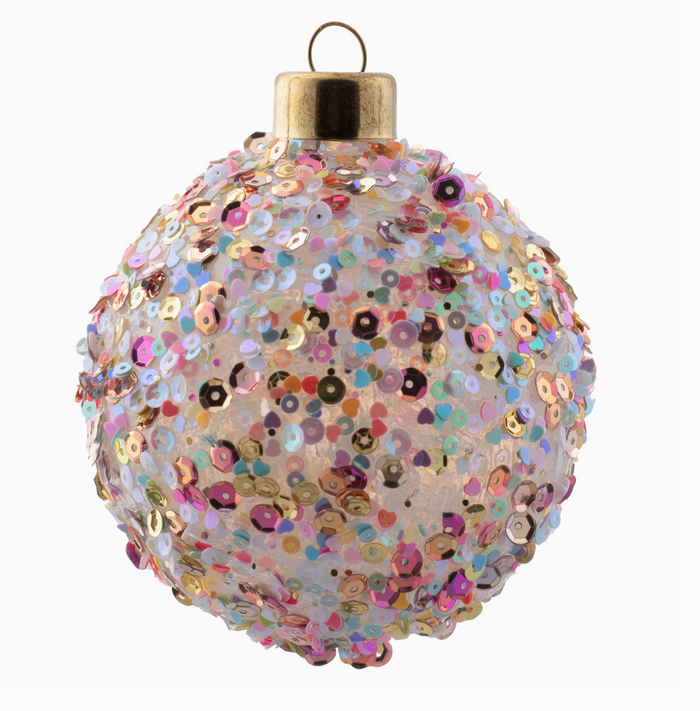 MT Sequin Confetti Glass Ornament