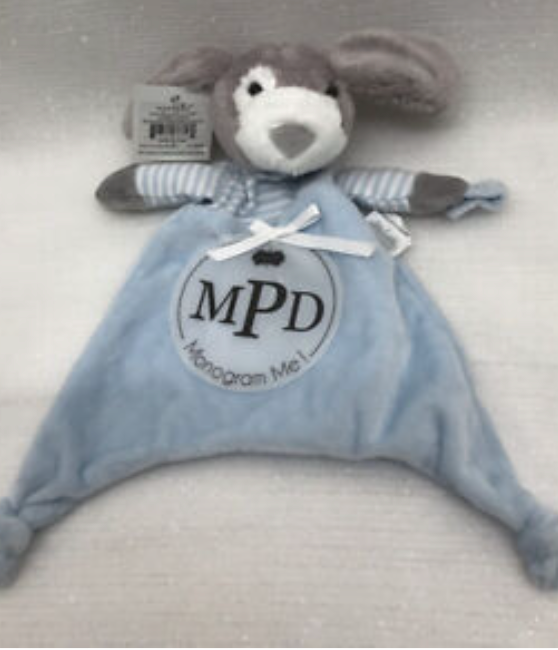 Mudpie Blue Puppy Monogramable Cuddler