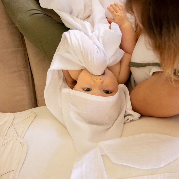 Muslin blanket with bunny hoodie - double layer