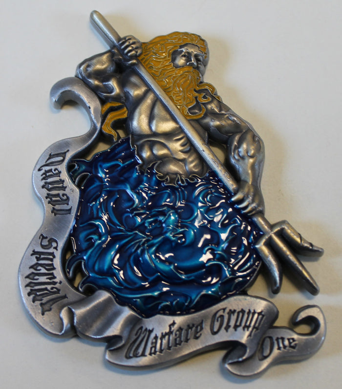 Naval Special Warfare Group 1 / One King Neptune Chiefs Mess SEAL Navy Challenge Coin