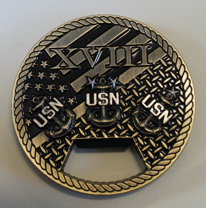 Naval Special Warfare SEAL Team 18 / Eighteen Chief Petty Officers Mess Bronze Finish Navy Challenge Coin