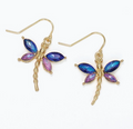 Navy Purple Dragonfly Earrings