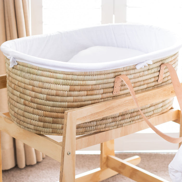 Nude Leather Moses Basket TIMELESS