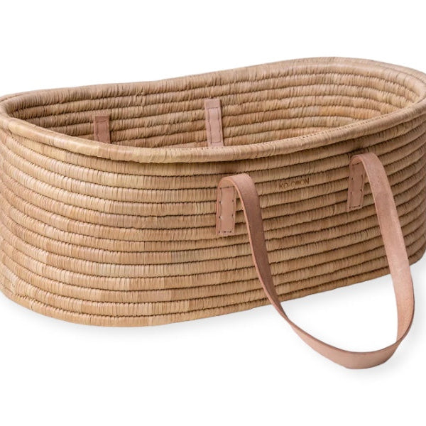 Nude Leather Moses Basket TIMELESS