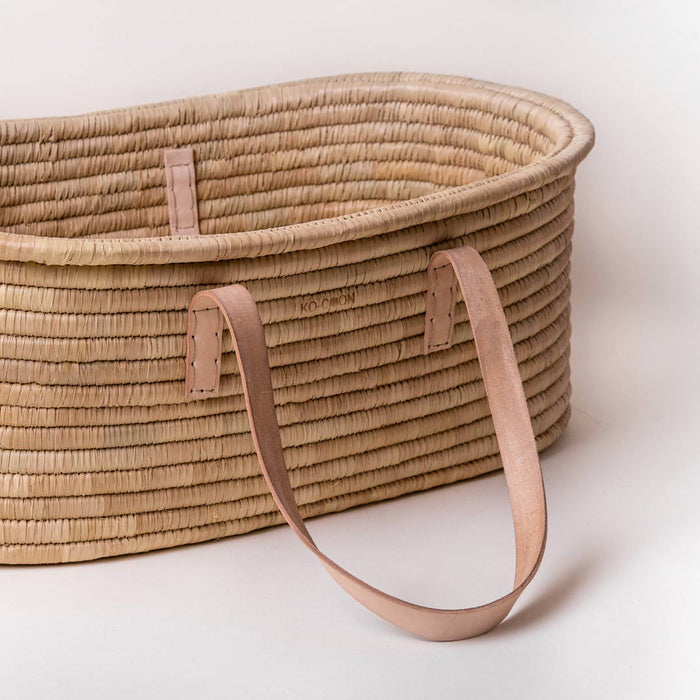 Nude Leather Moses Basket TIMELESS
