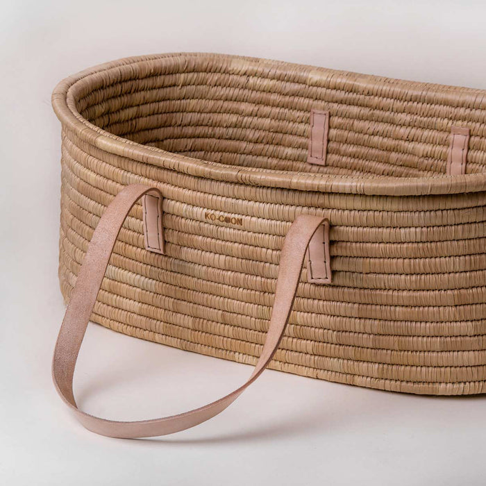 Nude Leather Moses Basket TIMELESS