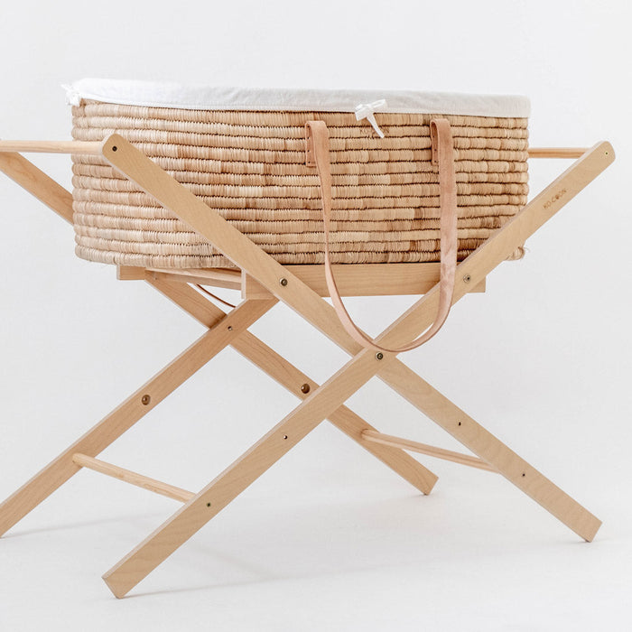 Nude Leather Moses Basket TIMELESS