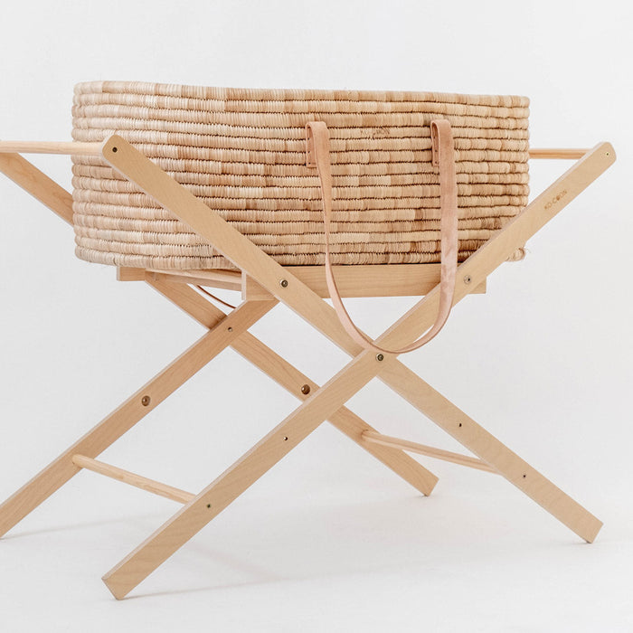 Nude Leather Moses Basket TIMELESS