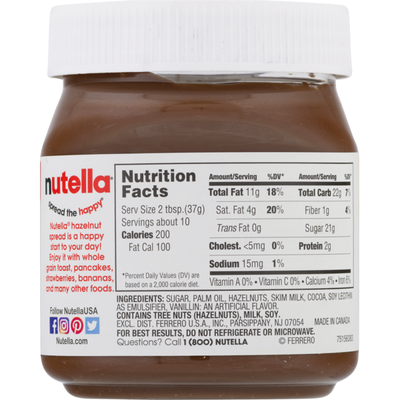 NUTELLA HAZELNUT SPREAD WITH COCOA 13 OZ