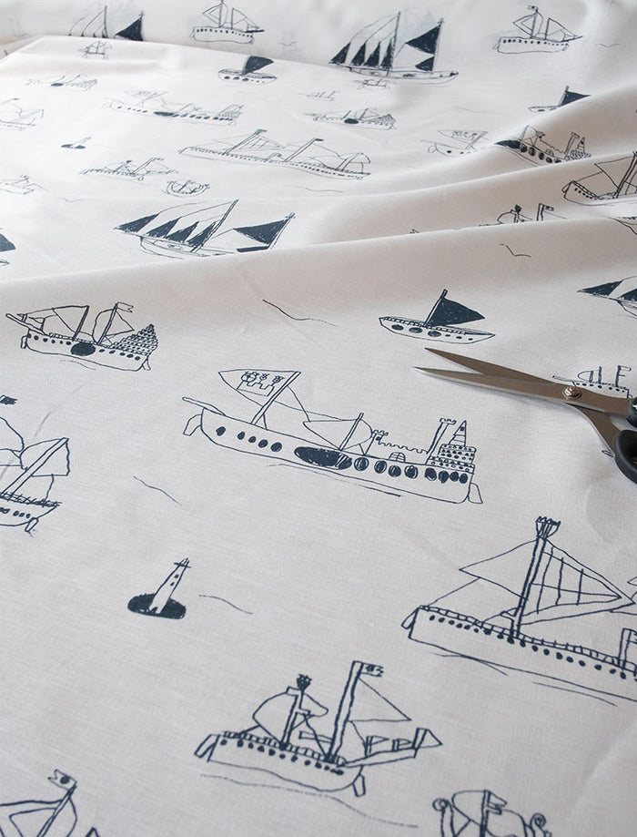 OHOY FABRIC BY THE METRE, NIGHT BLUE