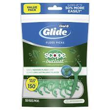 ORAL B GLIDE MINT DENTAL FLOSS PICKS WITH LONG LASTING SCOPE FLAVOR, 150 PICKS #ROCK VALUE-ORDER BY TUESDAY EVENING OCT 27 ARRIVING NOV 04  FOR DELIVERY#
