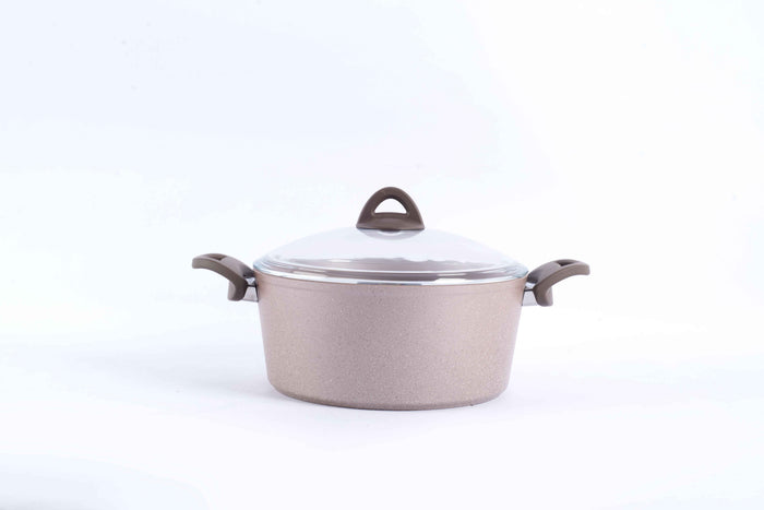 Papila 9-Piece Granite Cookware Set - Light Cream