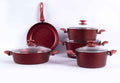 Papila 9-Piece Granite Cookware Set - Red