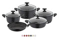 Papilla 9-Piece Granite Cookware Set - Black