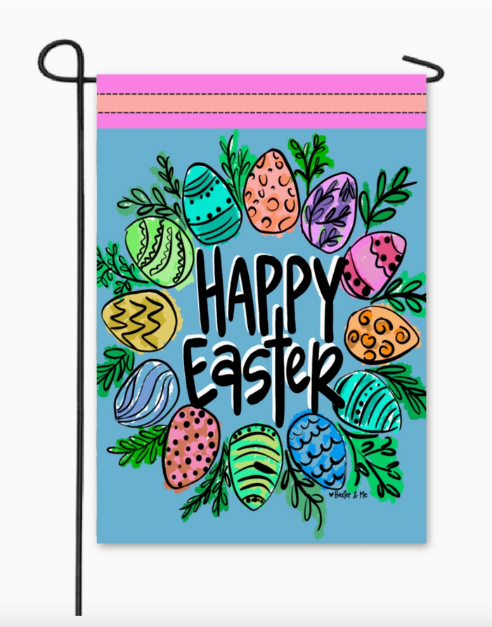 Pastel Easter Wreath Garden Flag
