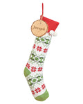Stockings Red Fairisle - Personalised Fair Isle Knitted Christmas Stocking