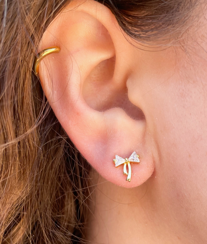 Petite Crystal Bow Earrings