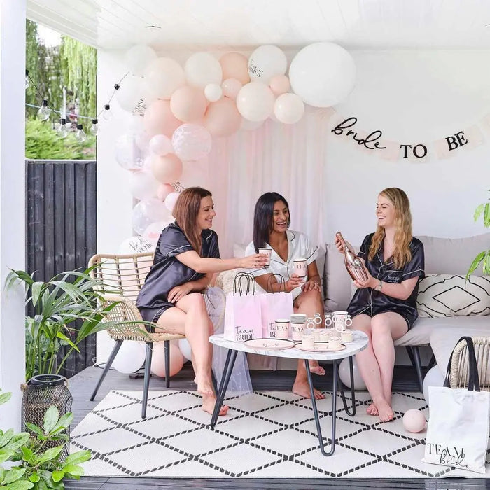 Hen Party Photo Booth Props - Pink & Black Photo Props - Bachelorette Accessories - Bridal Shower - Team Bride Selfie Photo Props-Pack of 10