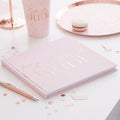 Team Bride Guest Book - Blush Pink & Rose Gold Hen Party Guest Book - Messages For The Bride To Be -Hen Party Photo Album-Bridal Shower Book