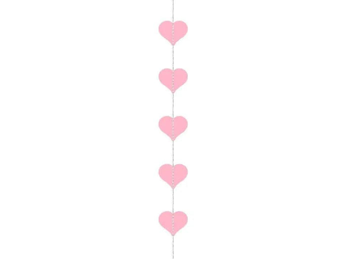 Pink Heart Garland Valentines Decoration - Valentine's Decor - Hen Party Garland - Party Decorations-Hanging Heart Decorations-Wedding Decor - Jolie Fete UK