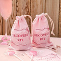 Hen Party Recovery Bags - Pink & Red Hangover Kit Bags - Coquette Style Hen Do Favours - Cotton Drawstring Bags - Bridal Shower - Pack of 5 - Jolie Fete UK