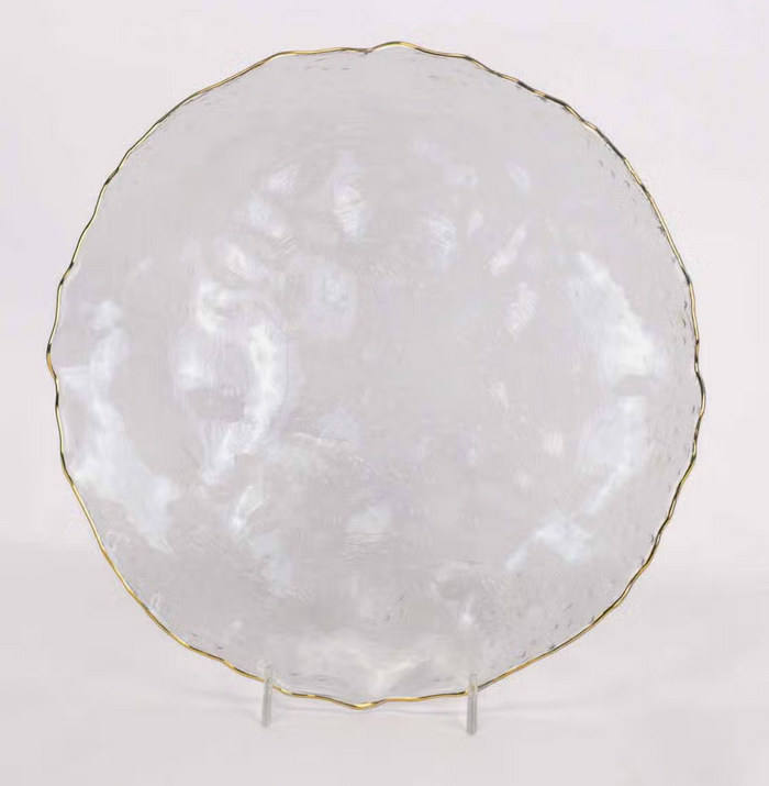 Provence Serving Platter Clear/Gold 10.25"