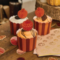 Pumpkin Honeycomb Food Picks & Food Cup Set - Halloween Party Decorations - Trick or Treat Table Decor - Pack of 10 - Halloween Cup Cakes - Jolie Fete UK
