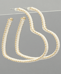 Raffia Wrapped Heart Hoops