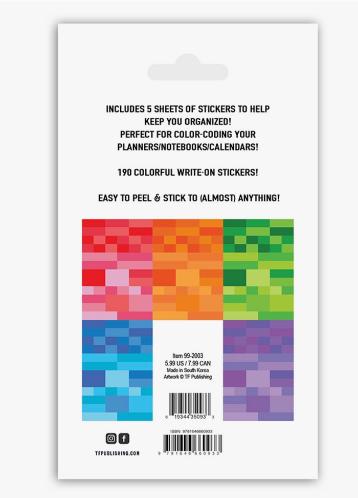 Rainbow Write On Color Coding Planner/Calendar Stickers