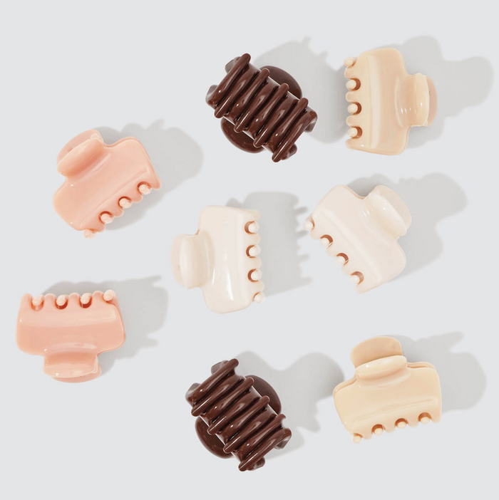 Recycled Plastic Mini Cloud Claw Clips 8pc Set