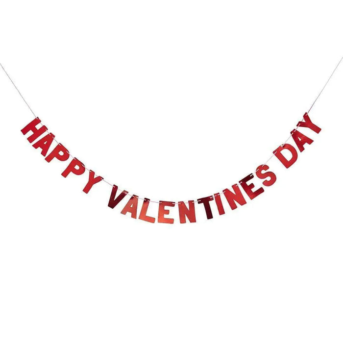 Red Happy Valentines Day Banner - Romantic Valentine’s Day Decor - 2m - Jolie Fete UK