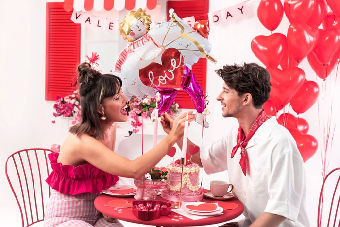 Valentines Day Banner - Red & Pink Valentine's Bunting - Valentine's Garland - Valentine's Day Party - Valentines Decorations - Jolie Fete UK